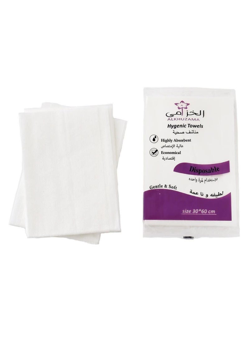 Disposable Hygenic Towels Pack Of 50 White 30 x 60centimeter